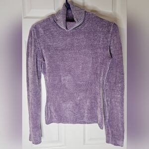 Women's Lilac Velour Necked Sweater.  Size Medium